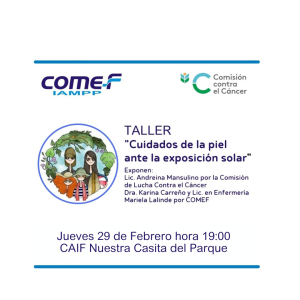 Invitan al taller "Cuidados de la piel ante la exposici&oacute;n solar" en Caif de Sarand&iacute; Grande