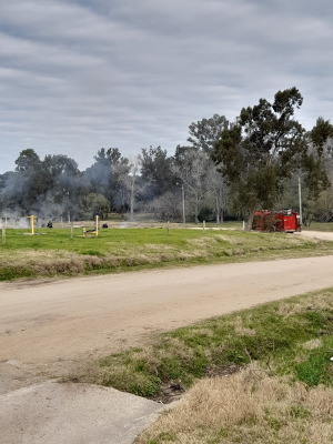 Bomberos apag&oacute; peque&ntilde;o foco al parecer causado por quema de hojas en parque de Sarand&iacute; Grande