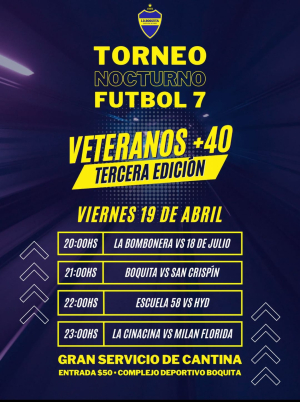 Cuatro partidos habr&aacute; ma&ntilde;ana en Torneo Veteranos +40 en Sarand&iacute; Grande