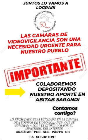 Contin&uacute;a campa&ntilde;a para sistema de videovigilancia en Sarand&iacute; Grande