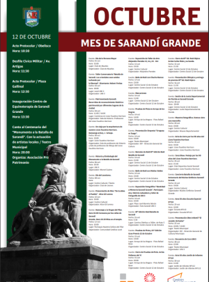 Est&aacute; pronto el programa completo de festejos de octubre por la Batalla de Sarand&iacute; en Sarand&iacute; Grande