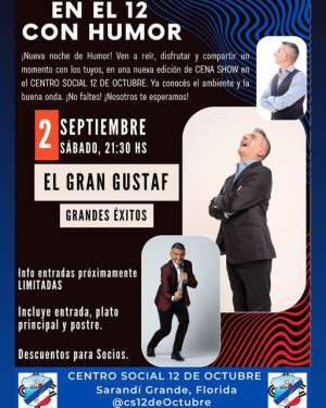 El Gran Gustaf se presentar&aacute; en club 12 de Octubre de Sarand&iacute; Grande