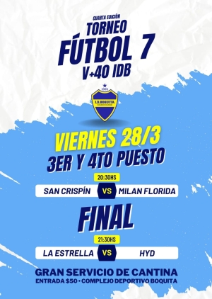 Ma&ntilde;ana se disputar&aacute;n finales del Torneo de F&uacute;tbol 7 V+40