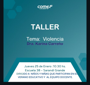 COMEF-IAMPP brindar&aacute; taller sobre violencia a ni&ntilde;os y docentes en Escuela 38 de Sarand&iacute; Grande