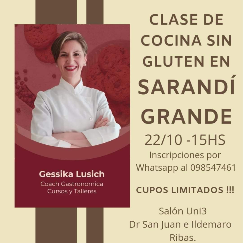Uni 3 ofrece clase de cocina sin gluten en Sarand&iacute; Grande