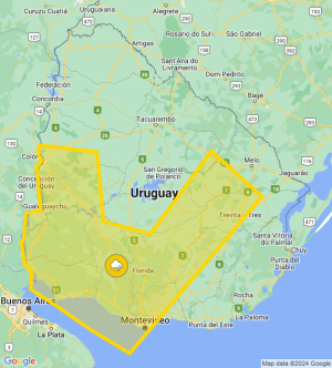 Sarand&iacute; Grande est&aacute; bajo alerta amarilla por tormentas fuertes y lluvias intensas