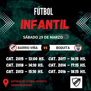 Ma&ntilde;ana se jugar&aacute; el cl&aacute;sico del baby f&uacute;tbol de Sarand&iacute; Grande entre Barrio Vi&ntilde;a y Boquita