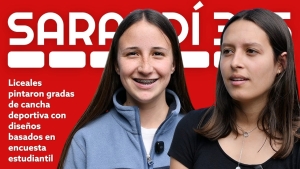 Estudiantes de Liceo pintaron gradas de cancha deportiva con dise&ntilde;os sobre naturaleza y deporte