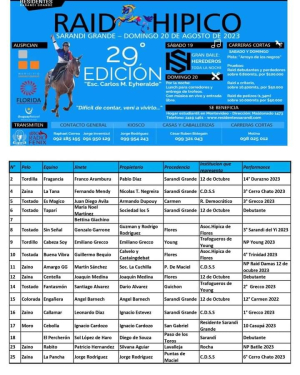 17 equinos hay confirmados hasta el momento para ra&iacute;d h&iacute;pico en Sarand&iacute; Grande