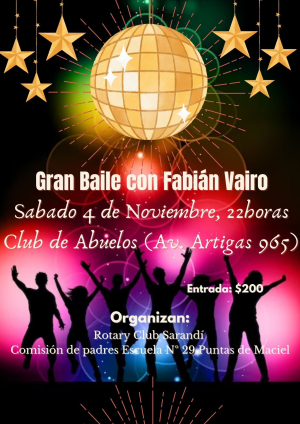 Hoy habr&aacute; baile de beneficencia en Club de Abuelos de Sarand&iacute; Grande