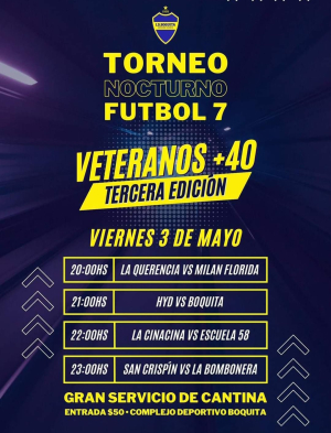 Cuatro partidos habr&aacute; hoy por el Torneo Veteranos +40 en Sarand&iacute; Grande
