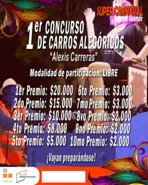 Definieron jurado del 1&deg; Concurso de Carros Aleg&oacute;ricos "Alexis Carreras" en Carnaval de Sarand&iacute; Grande