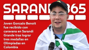 "Estoy muy contento, agradecido por todo lo que estoy viviendo y por el apoyo de la gente" expres&oacute; Gonzalo Benoit al llegar a Sarand&iacute; Grande