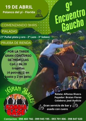 M&aacute;s de 20 tropillas, pialadas y baile habr&aacute; en 9&deg; Encuentro Gaucho en Polanco del Y&iacute;