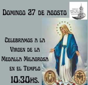El domingo hab&aacute; celebraci&oacute;n en honor a la Virgen de la Medalla Milagrosa en Sarand&iacute; Grande