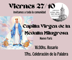 El viernes habr&aacute; celebraciones en Capilla de la Virgen Milagrosa en Sarand&iacute; Grande