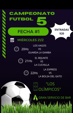 Comenzar&aacute; ma&ntilde;ana Campeonato de F&uacute;tbol 5 en Sarand&iacute; Grande