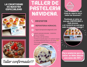 Taller de reposter&iacute;a habr&aacute; en Sal&oacute;n IB Acontecimientos