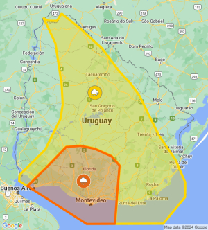 Sarand&iacute; Grande ingres&oacute; en Alerta Naranja por lluvias persistentes