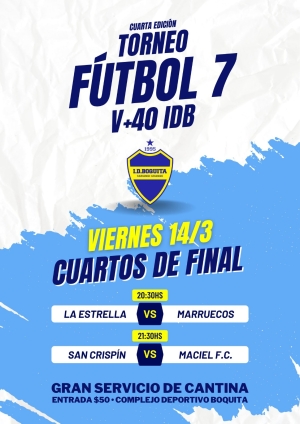 Se disputar&aacute; ma&ntilde;ana una nueva jornada del Torneo de F&uacute;tbol 7 V+40 en Complejo Deportivo Boquita